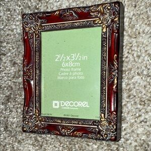 Decorel Vintage 1997 Wooden Ornate Red and Gold Photo Frame